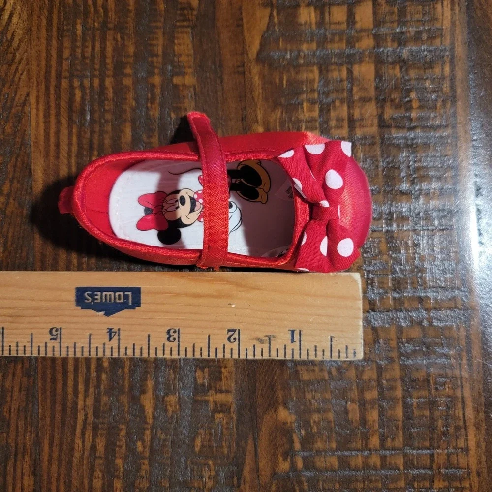 Disney Store Baby Minnie Mouse Costume Shoes Hat Minnie Mouse Ears Dress 6/9 M - Picture 5 of 6